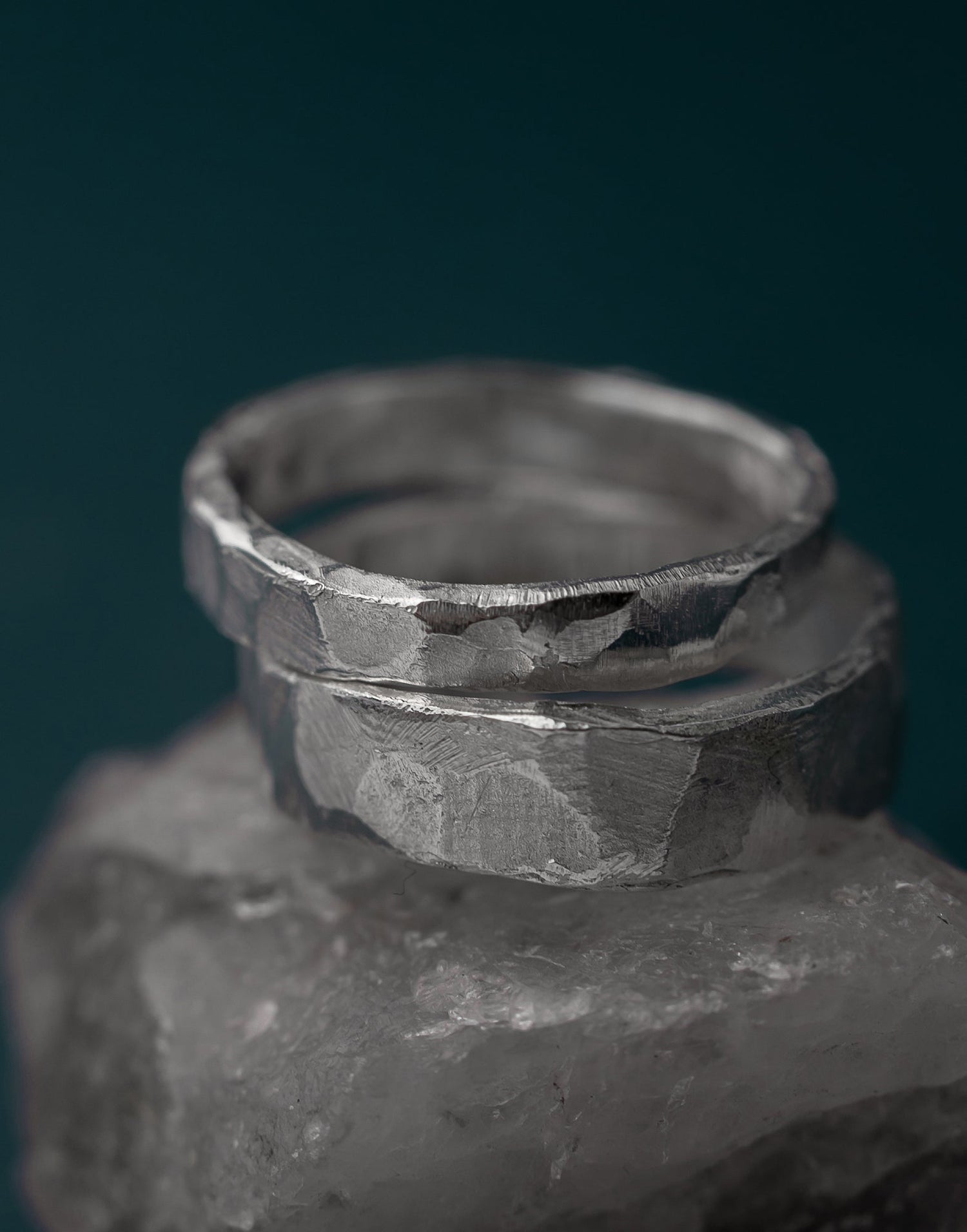 Silver couple wedding rings