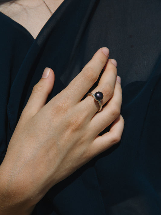 Каблучка з великою перлиною