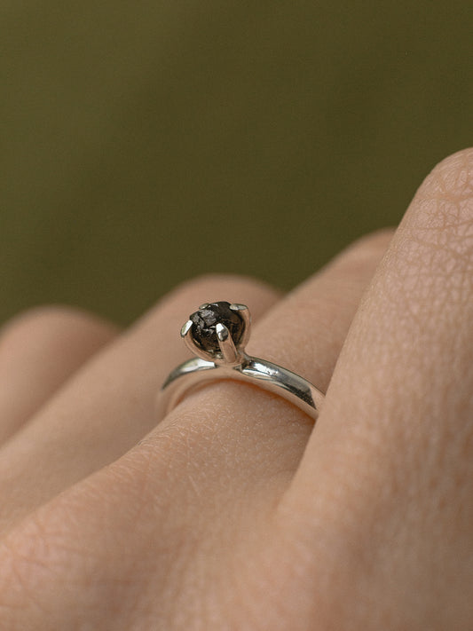 Ring with a diamond in the paws