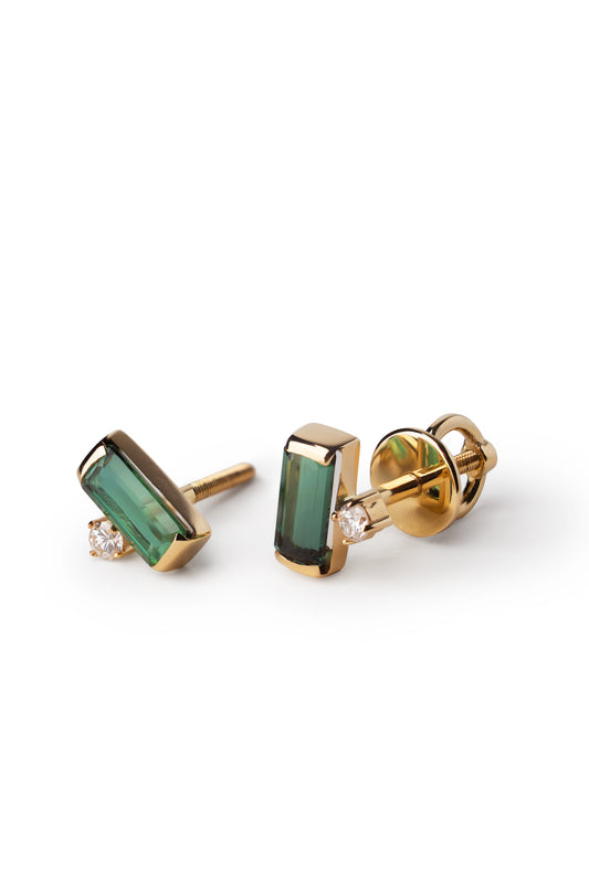 Earrings with tourmalines and diamonds