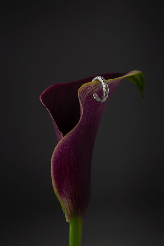 Срібний набір з необробленими алмазами