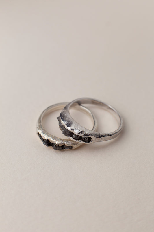 Author's scratched ring with diamonds