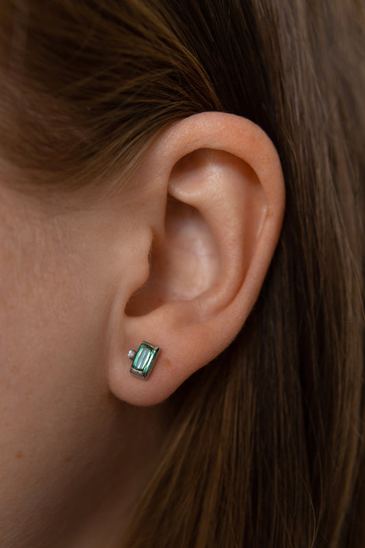 Earrings with tourmalines and diamonds (in stock)