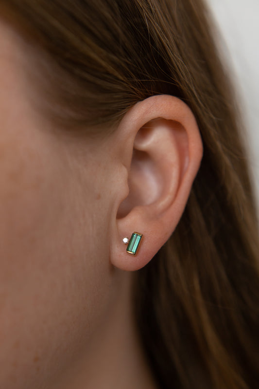 Earrings with tourmalines and diamonds