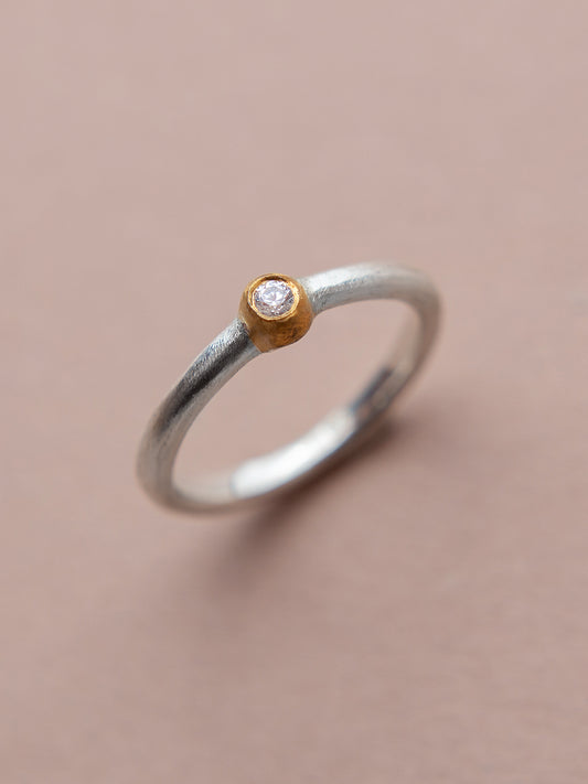 Шорстка каблучка з золотим кастом