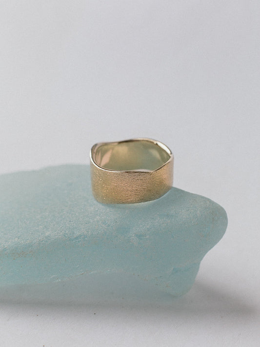 A pair of soft wave wedding rings