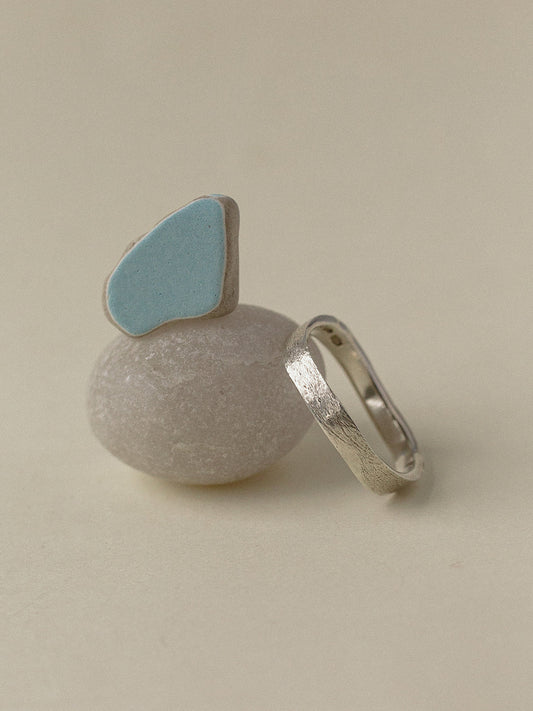 A pair of soft wave wedding rings