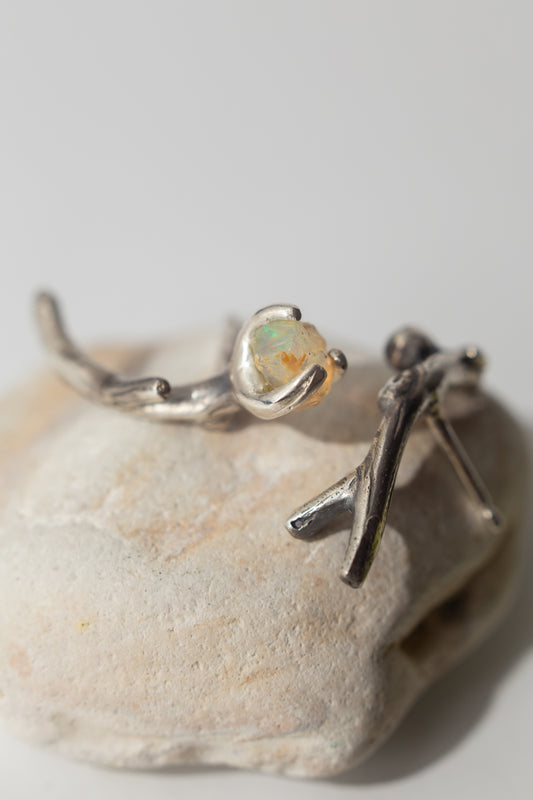 Сережки Гілочки з опалом (в наявності)