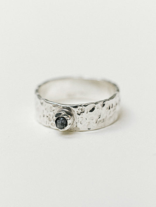 Wide ring with diamond (in stock)